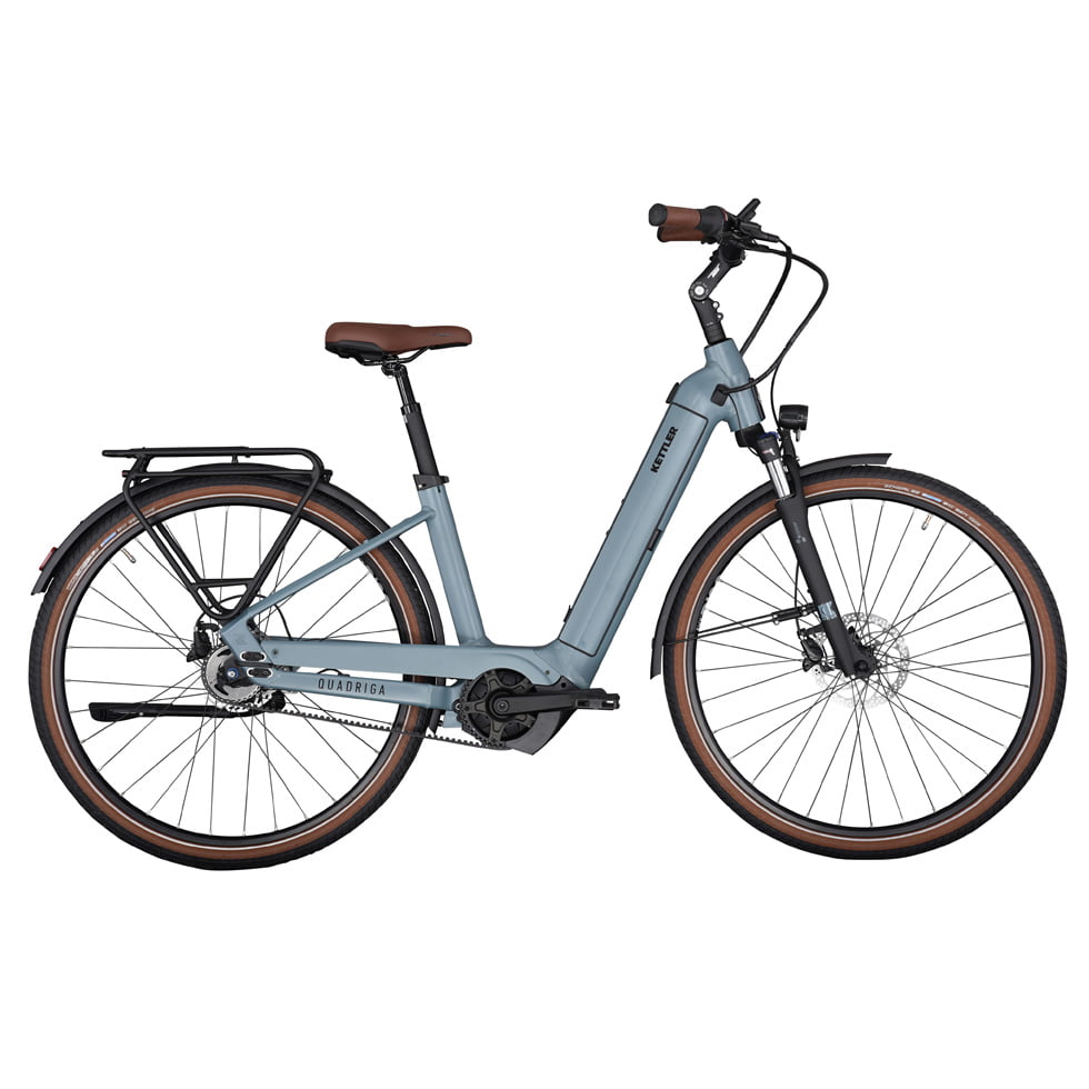 e-bike-kettler-quadriga-P5-belt Blaugraues Kettler e-bike Quadriga P5 belt auf weißem Hintergrund
